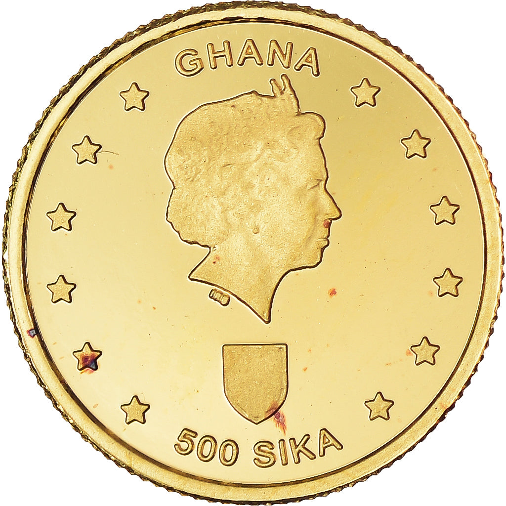 Coin, Ghana, Polaris, 500 Sika, 2002, Proof, MS(65-70), Gold