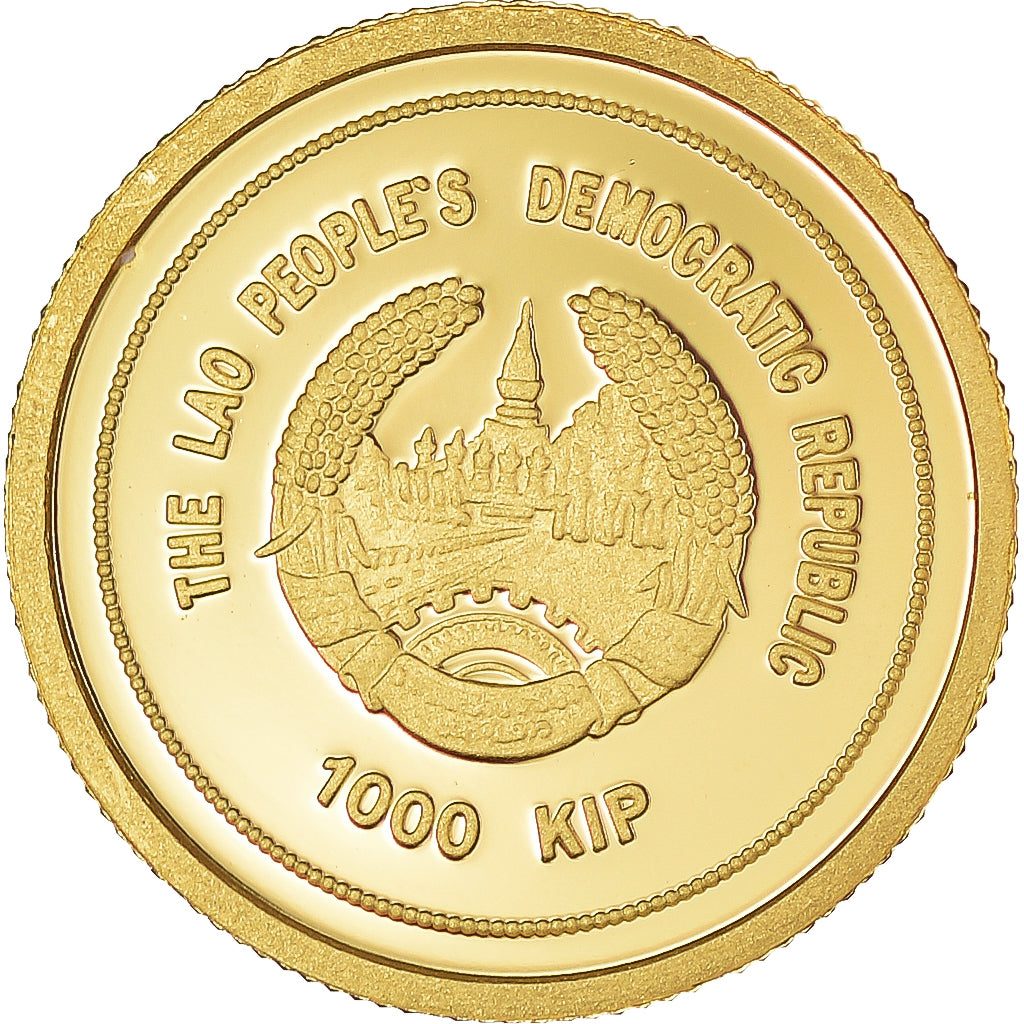 Moneta, Laos, 1000 Kip, 2005, FDC, Oro