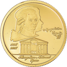 Coin, Mongolia, Mozart, 1000 Tugrik, 2006, Proof, MS(65-70), Gold