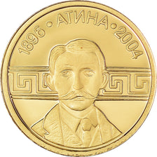 Coin, Bulgaria, Pierre de Coubertin, 5 Leva, 2002, Proof, MS(65-70), Gold
