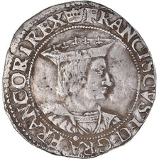 Münze, Frankreich, François Ier, Teston, Rouen, 3rd type, SS+, Silber