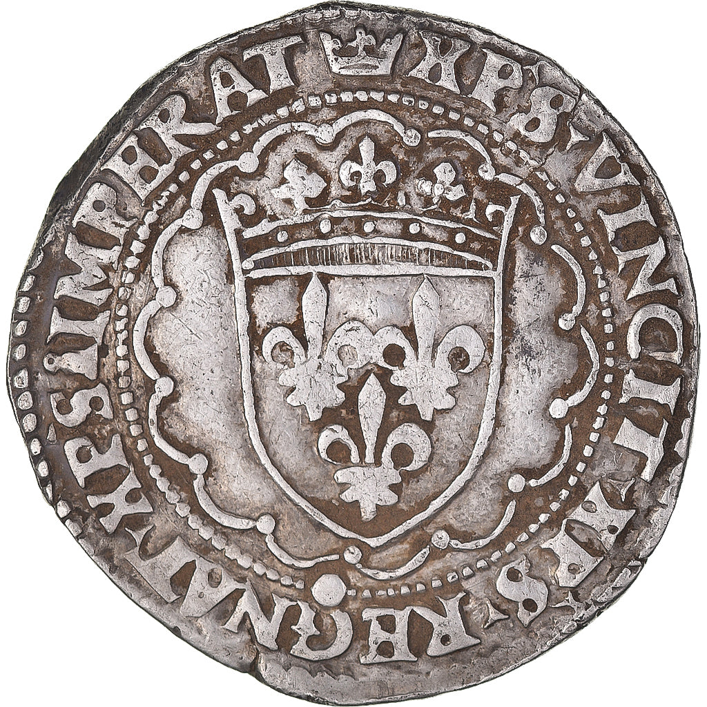 Münze, Frankreich, François Ier, Teston, Rouen, 3rd type, SS+, Silber