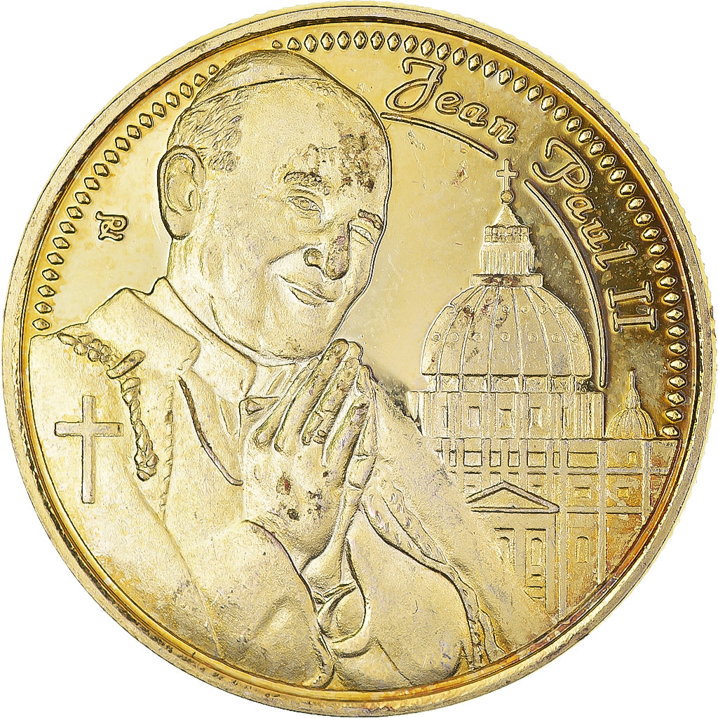 Francia, zeton, Jean-Paul II, Religions & beliefs, 2005, EBC, Aluminio y
