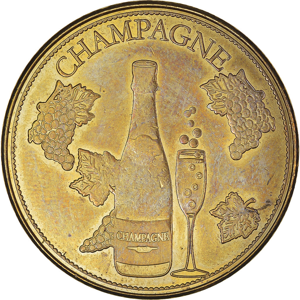 Francia, zeton, Jetón turístico, La Champagne, MBC+, Aluminio y cuproníquel