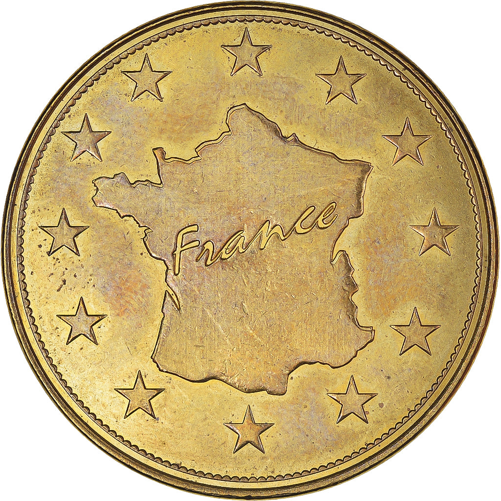 Francia, zeton, Jetón turístico, La Champagne, MBC+, Aluminio y cuproníquel