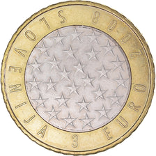 Slovénie, 3 Euro, Présidence de l'UE, 2008, SUP, Bimétallique, KM:81