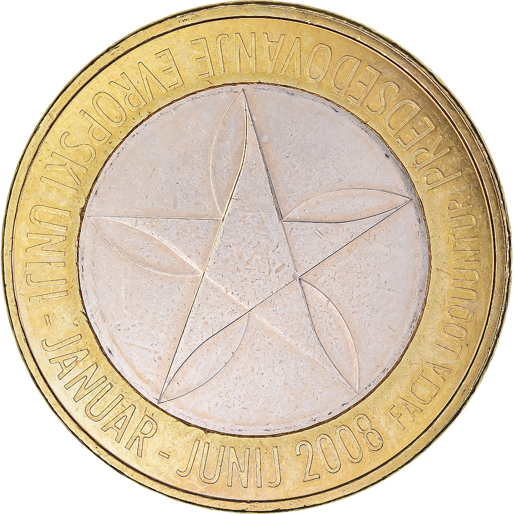 Slovenia, 3 Euro, Présidence de l'UE, 2008, AU(55-58), Bi-Metallic, KM:81
