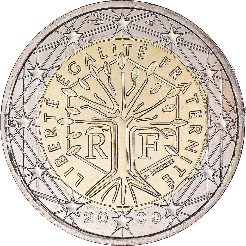 France, 2 Euro, 2009, BU, MS(65-70), Bi-Metallic