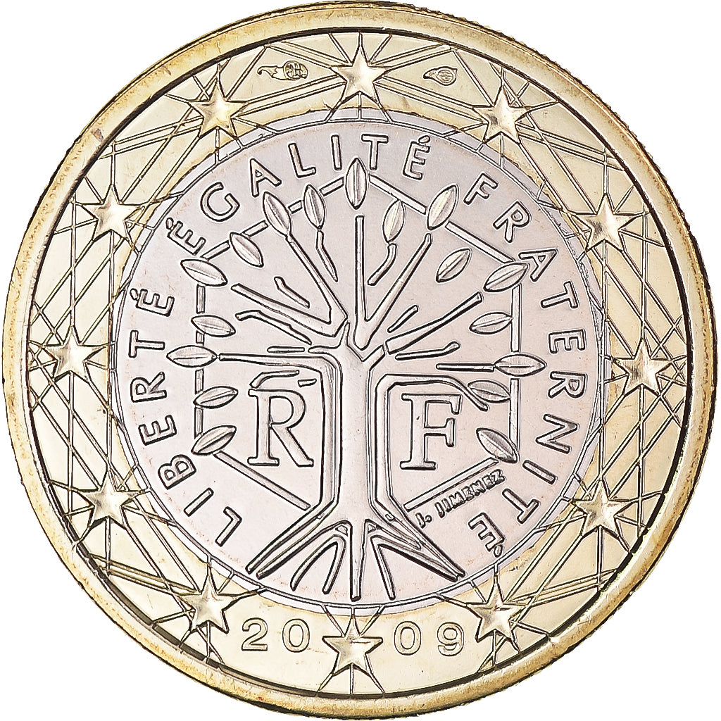 France, Euro, 2009, BU, MS(65-70), Bi-Metallic