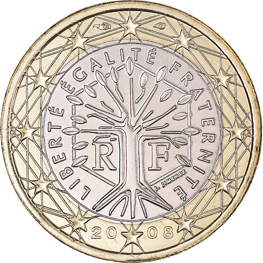 France, Euro, 2008, BU, MS(65-70), Bi-Metallic