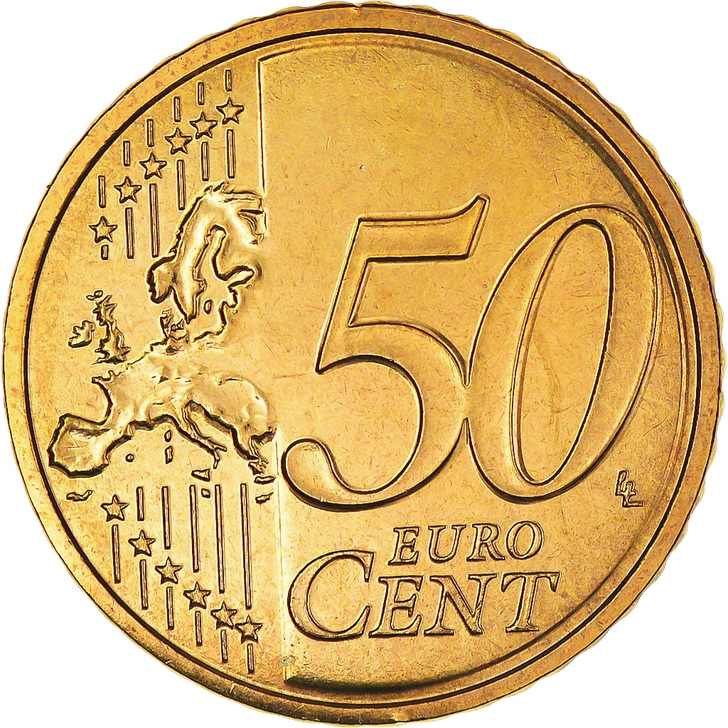 França, 50 Euro Cent, 2008, BU, MS(65-70), Latão