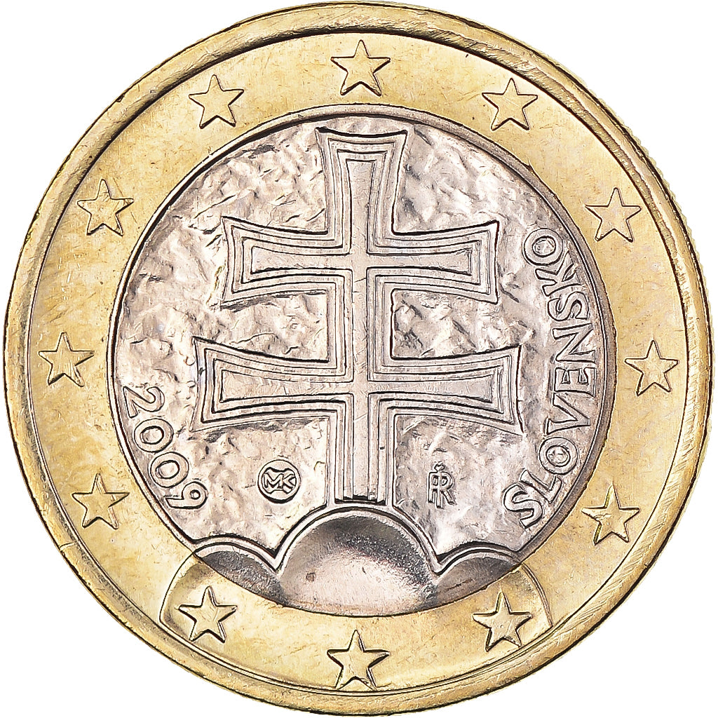 Slovakia, Euro, 2009, Kremnica, MS(64), Bi-Metallic