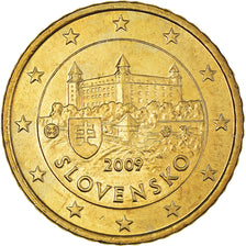 Eslováquia, 50 Euro Cent, 2009, Kremnica, MS(64), Latão