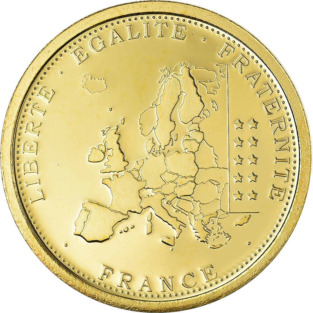 Francia, medalla, 10ème Anniversaire de l'Euro, Politics, Society, War, 2009