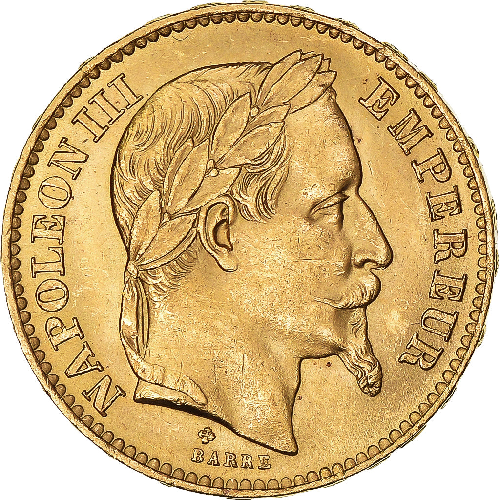 Moneta, Francja, Napoleon III, Napoléon III, 20 Francs, 1868, Strasbourg