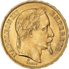 Moneta, Francja, Napoleon III, Napoléon III, 20 Francs, 1868, Strasbourg