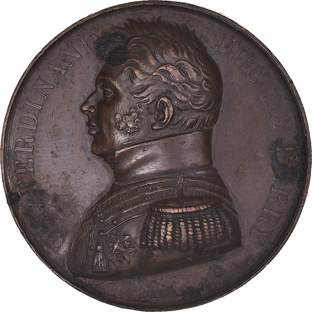 Francia, medalla, Assassinat du Duc de Berry, History, 1820, Gayrard, MBC+