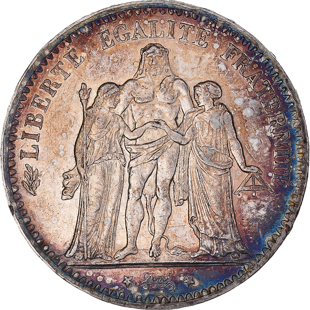 Coin, France, Hercule, 5 Francs, 1876, Paris, MS(60-62), Silver, KM:820.1