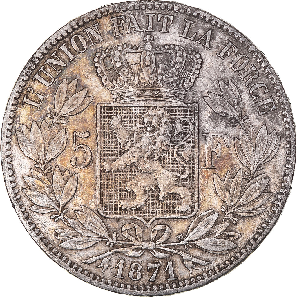 Monnaie, Belgique, Leopold II, 5 Francs, 5 Frank, 1871, TTB+, Argent, KM:24