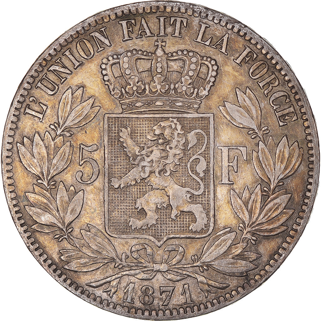 Monnaie, Belgique, Leopold II, 5 Francs, 5 Frank, 1871, TTB+, Argent, KM:24
