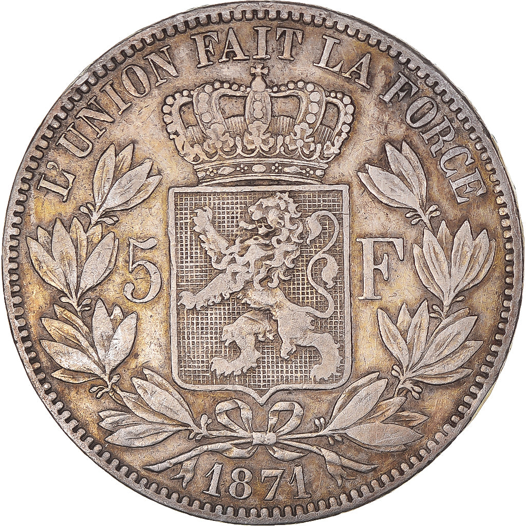 Monnaie, Belgique, Leopold II, 5 Francs, 5 Frank, 1871, TTB, Argent, KM:24