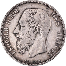 Coin, Belgium, Leopold II, 5 Francs, 5 Frank, 1872, EF(40-45), Silver, KM:24