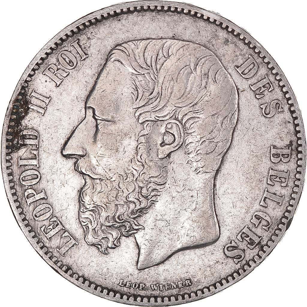 Moeda, Bélgica, Leopold II, 5 Francs, 5 Frank, 1872, EF(40-45), Prata, KM:24
