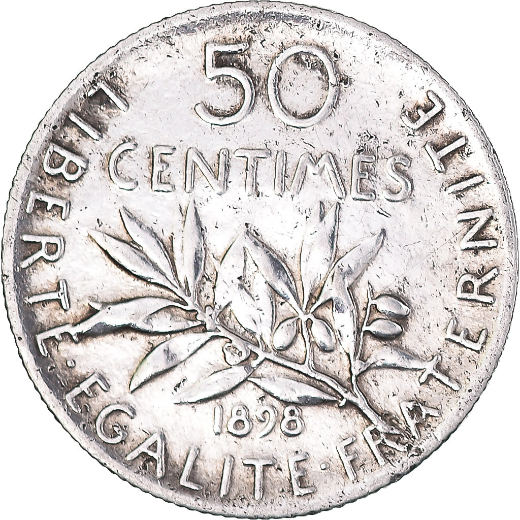 Münze, Frankreich, Semeuse, 50 Centimes, 1898, Paris, SS+, Silber, KM:854