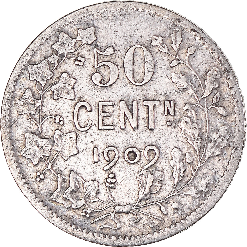 Moneta, Belgia, 50 Centimes, 1909, VF(30-35), Srebro, KM:61.1