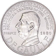 France, Medal, Général De Gaulle, Politics, 1980, MS(65-70), Silver