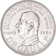 France, Medal, Général De Gaulle, Politics, 1980, MS(65-70), Silver