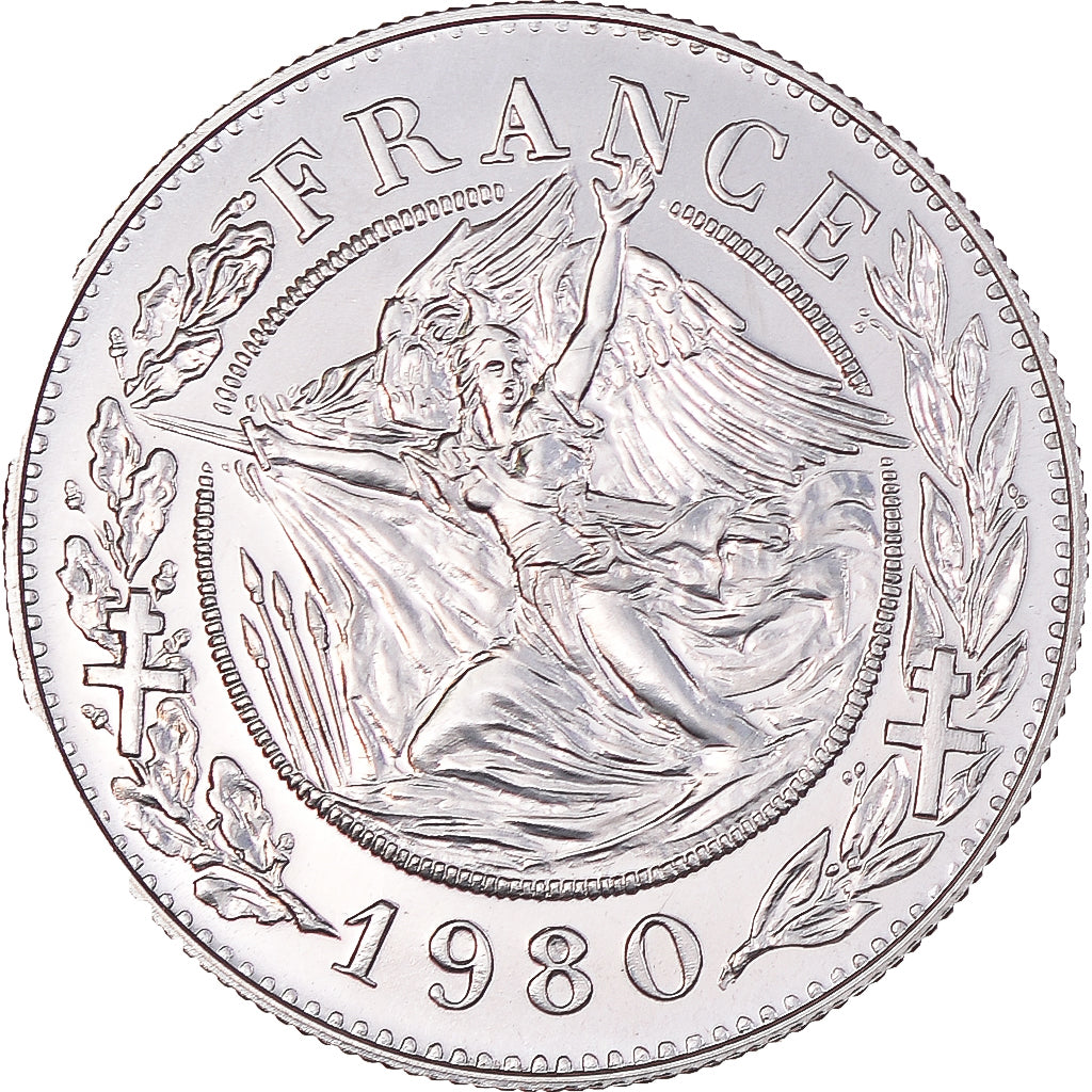 France, Medal, Général De Gaulle, Politics, 1980, Santucci, MS(65-70), Silver