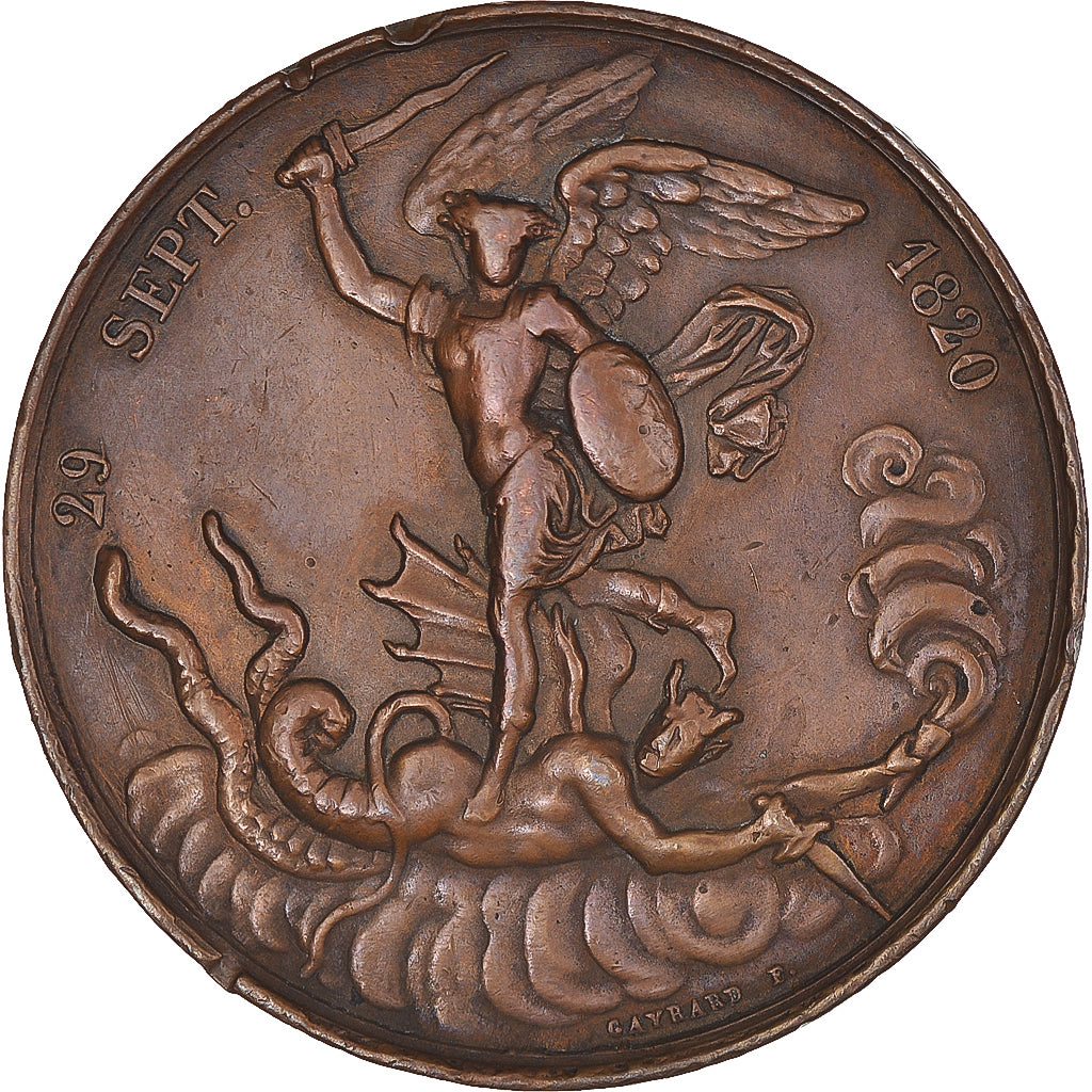 Francia, medalla, Naissance du Comte de Chambord, History, 1820, Gayrard, MBC