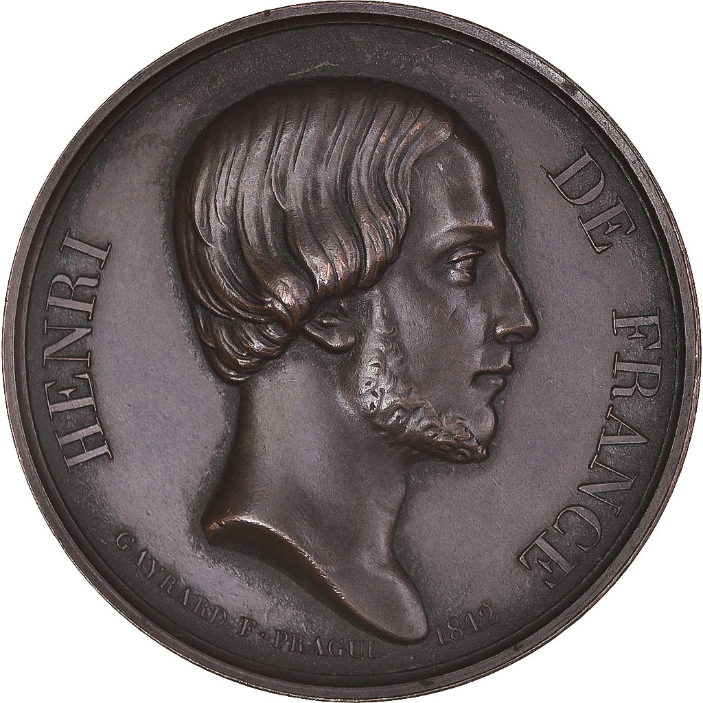 Francja, medal, Henri De France, Historia, 1842, Gayrard, AU(55-58), Miedź