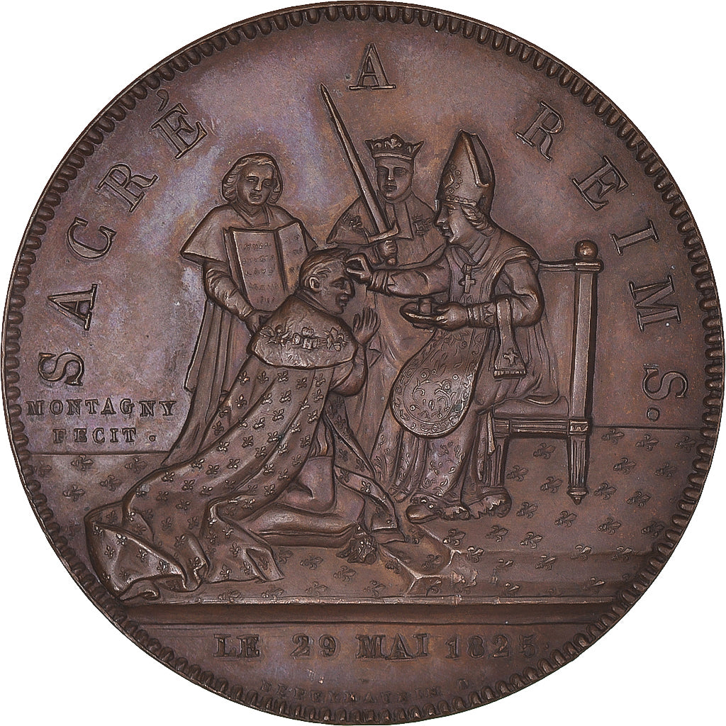 Francia, medalla, Charles X, Sacre à Reims, History, 1825, De Puymaurin