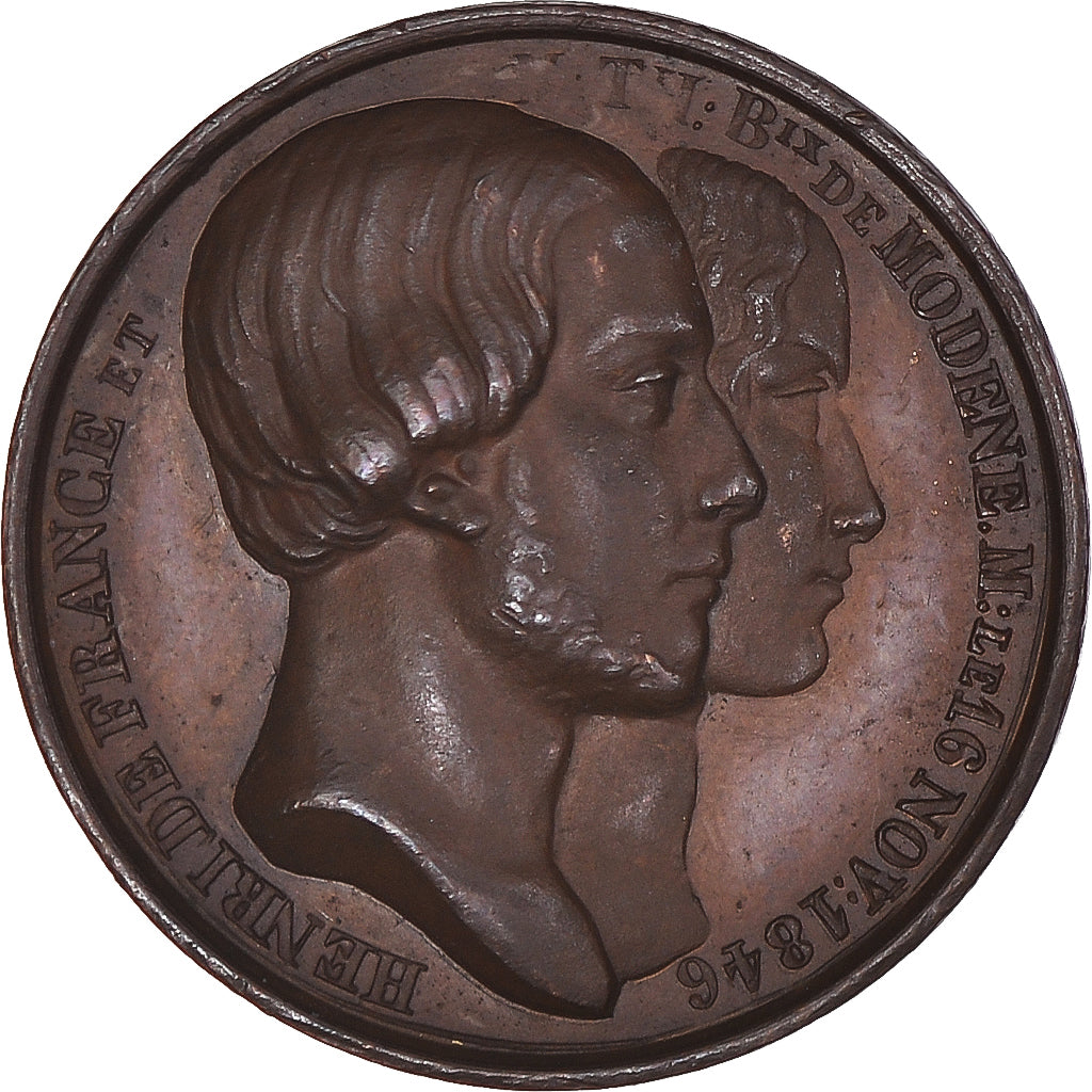 France, Token, Henri V, Mariage avec Marie-Thérèse-Béatrix, History, 1846