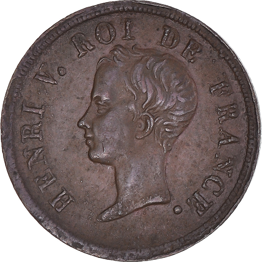 Francia, medalla, Henri V, Module du Demi-franc, Majorité du Roi, History