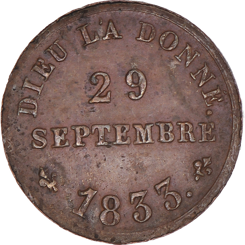 France, Medal, Henri V, Module du Demi-franc, Majorité du Roi, History, 1833