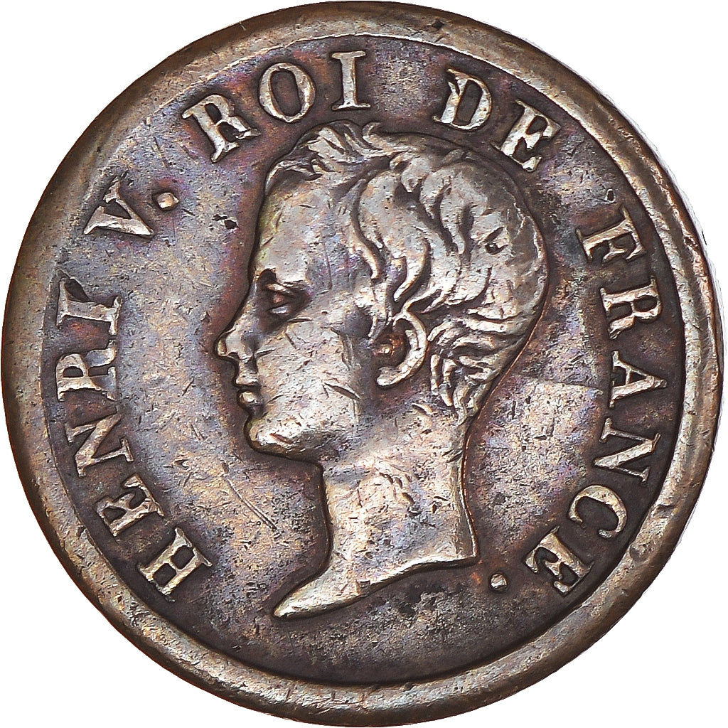 Francia, medalla, Henri V, Module du Demi-franc, Majorité du Roi, History