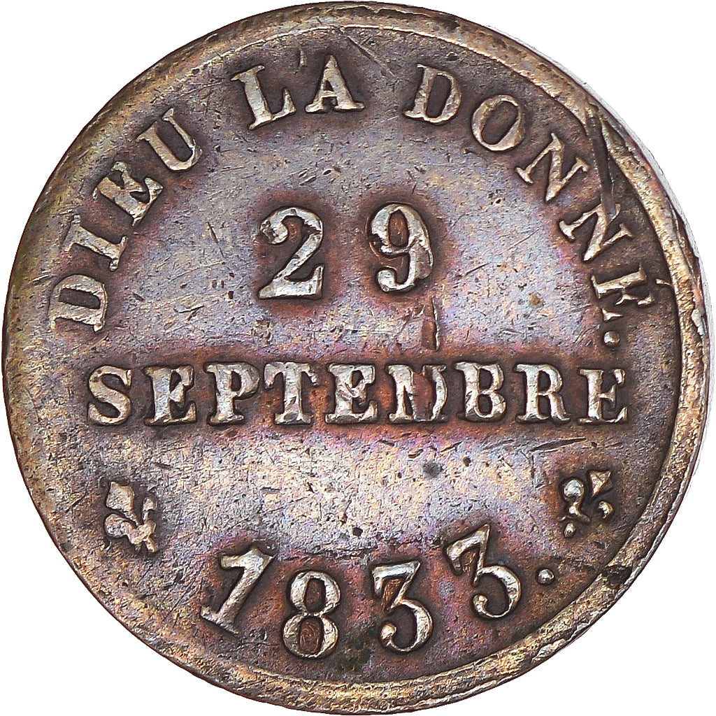 Francia, medalla, Henri V, Module du Demi-franc, Majorité du Roi, History