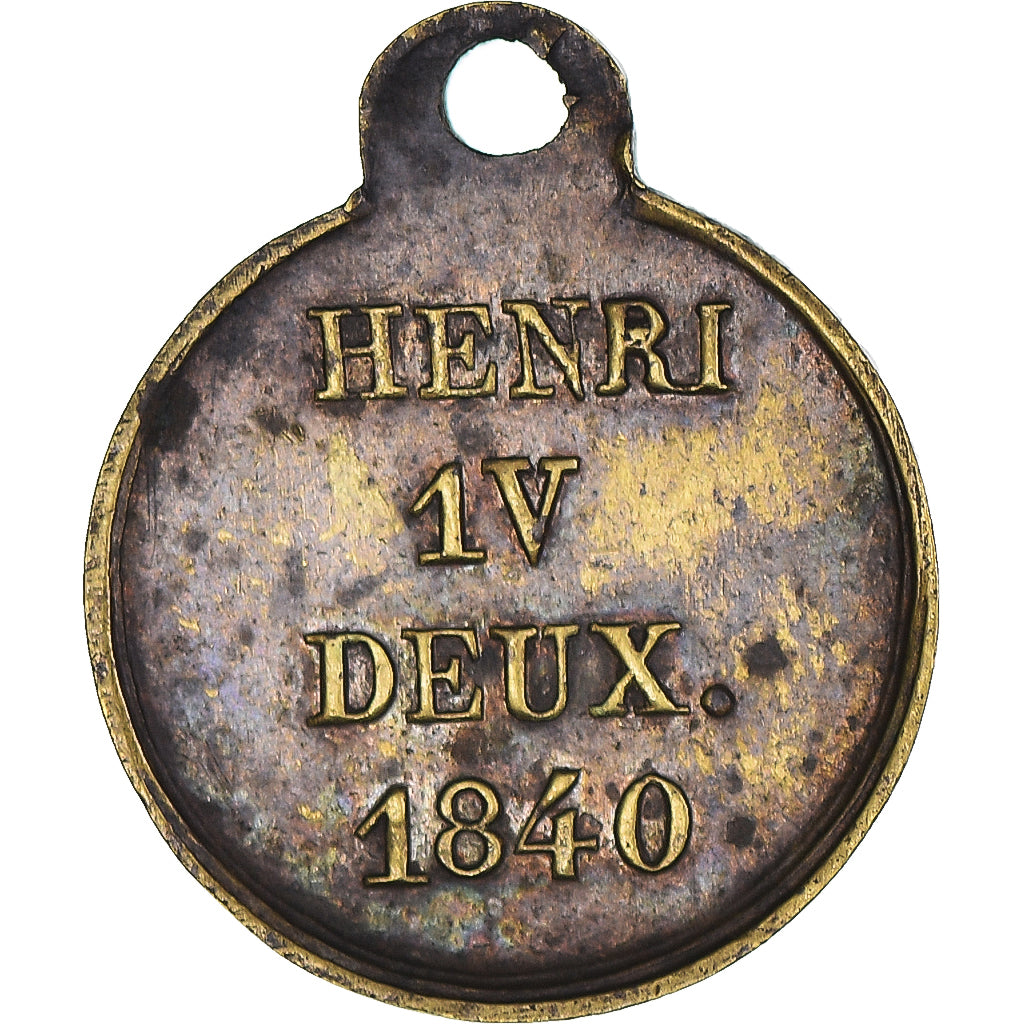 Francia, medalla, Henri 1V Deux, History, 1840, MBC+, Latón