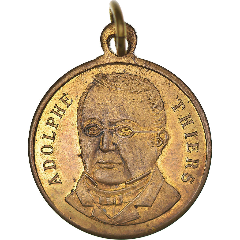 Francia, medalla, Mort d'Adolphe Thiers, Politics, 1877, EBC, Latón