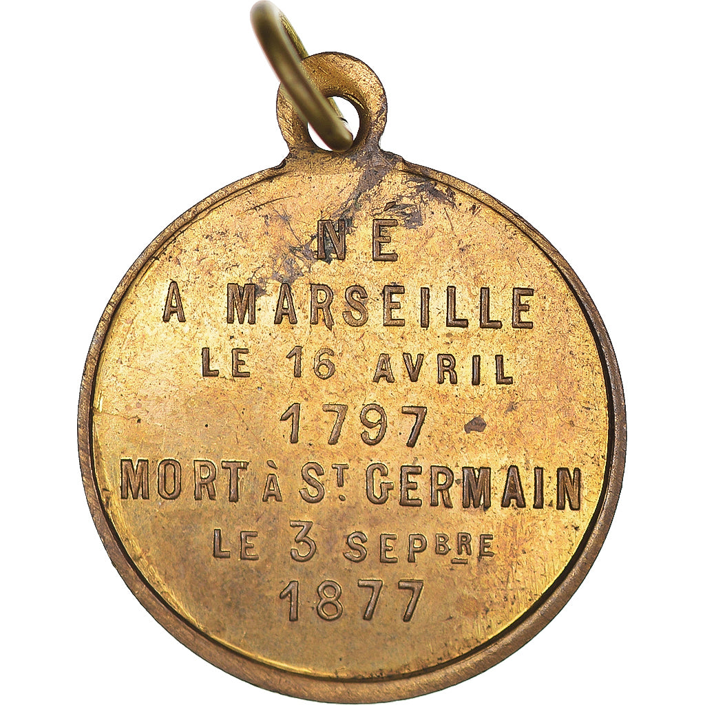 Francia, medalla, Mort d'Adolphe Thiers, Politics, 1877, EBC, Latón