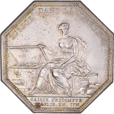 France, Token, Banques, Caisse d'Escompte, 1776, Branche, AU(50-53), Silver