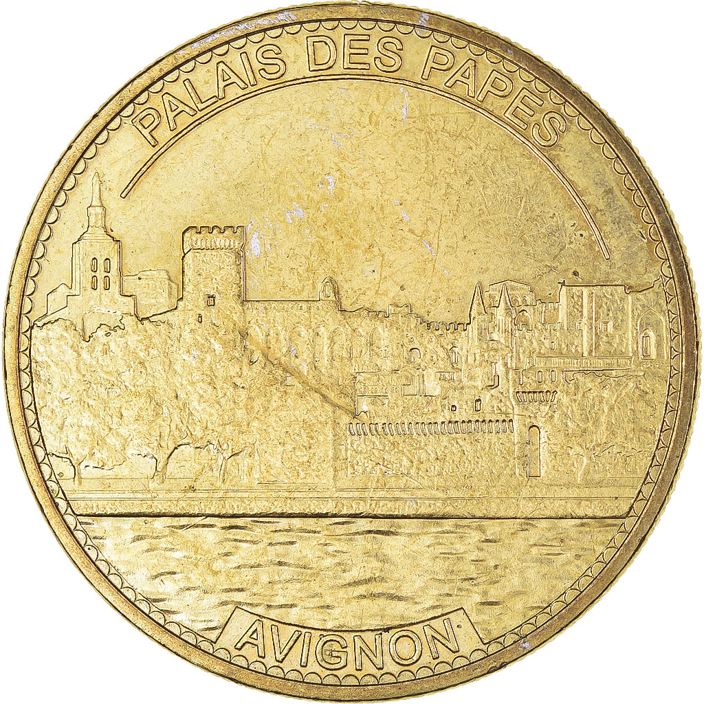 Francia, zeton, Tourist Token, Avignon, Palais des Papes, 2012, MBC, Aluminio y