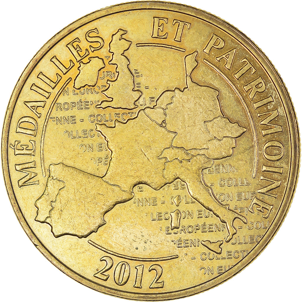 Francia, zeton, Tourist Token, Avignon, Palais des Papes, 2012, MBC, Aluminio y