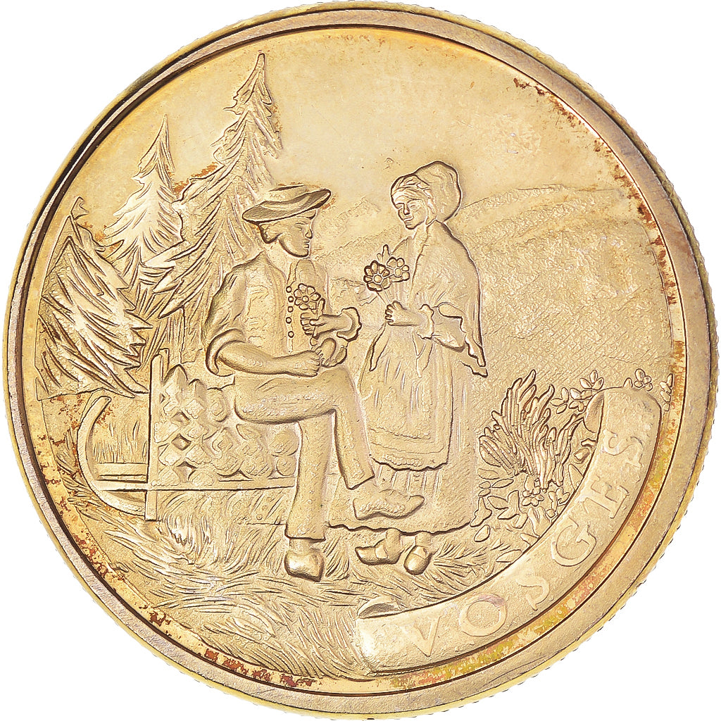 Francia, zeton, Tourist Token, Les Vosges, MBC+, Aluminio y cuproníquel