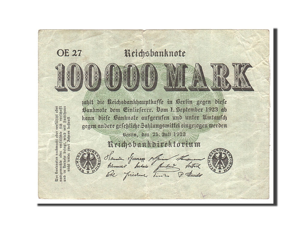 Banknote, Germany, 100,000 Mark, 1923, 1923-07-25, KM:91a, VF(20-25)