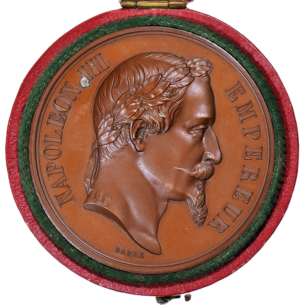 Francja, medal, Napoléon III, Concours Agricole, Grenoble, 1864, Barre, MS(63)