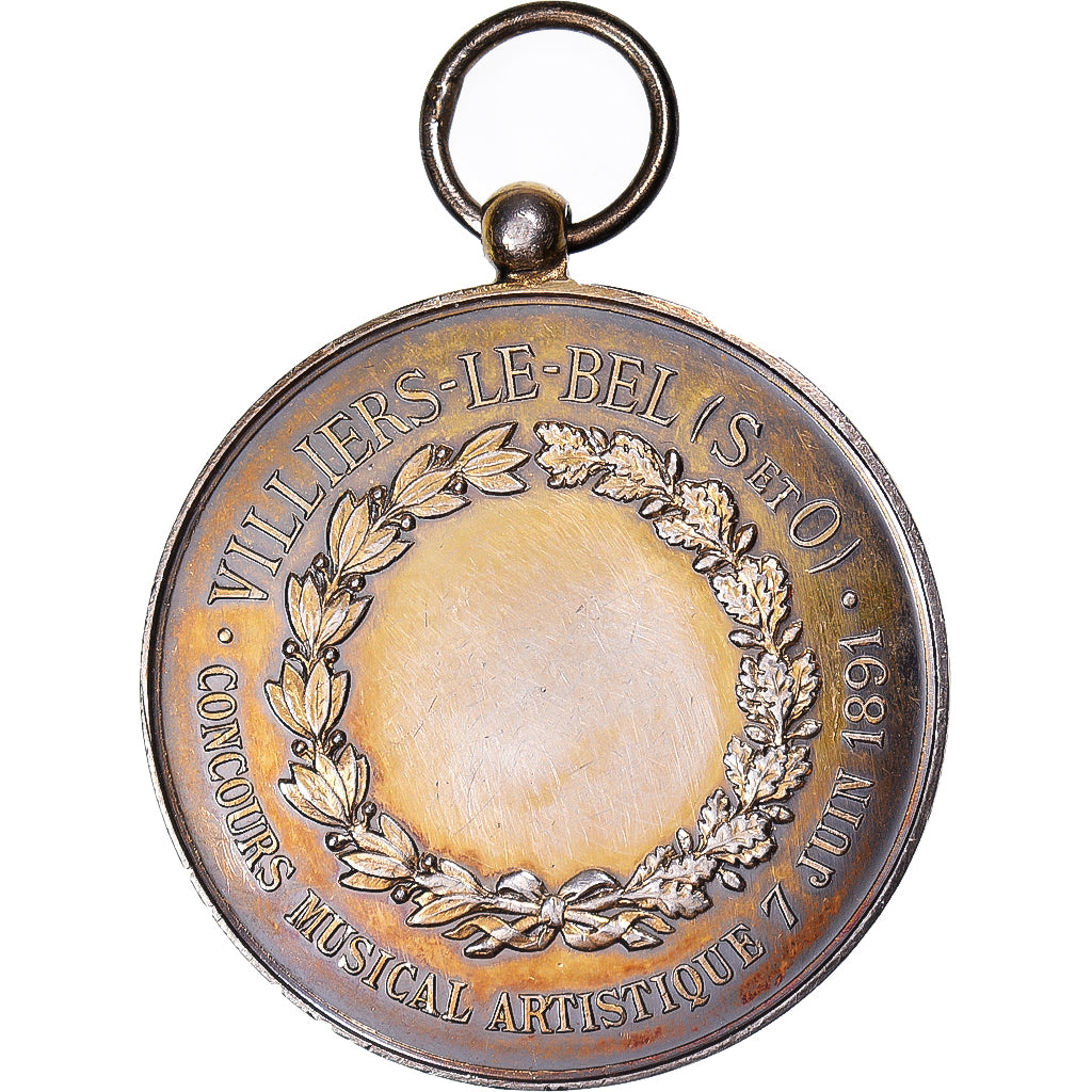 Francia, medalla, Concours Musical Artistique, Villiers-le-Bel, Musique, 1891